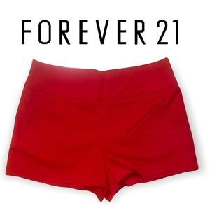 FOREVER 21 red hot back zip sailor style shorts size medium NWOT